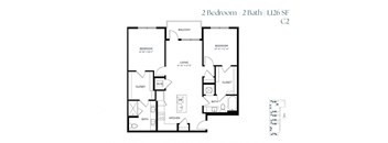 Two Bedroom C2 1126 SF - The Sabine