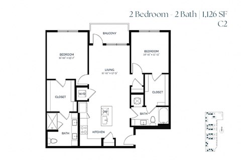 Two Bedroom C2 1126 SF - The Sabine