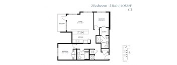 Two Bedroom C3 1052 SF - The Sabine