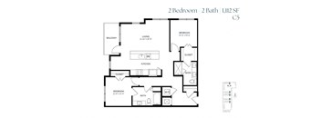 Two Bedroom C5 1112 SF - The Sabine