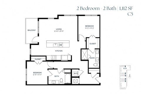 Two Bedroom C5 1112 SF - The Sabine