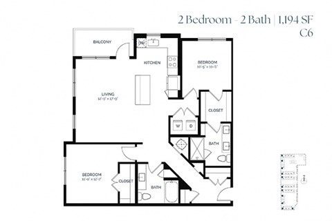 Two Bedroom C6 1194 SF - The Sabine