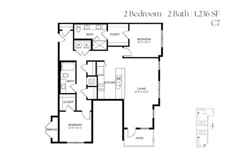 Two Bedroom C7 1236 SF - The Sabine