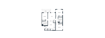 A black and white image of a house floor plan.