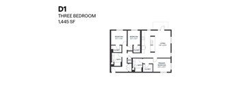 Three Bedroom D1 1445 SF - Paxton