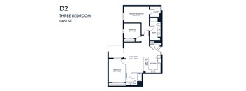 Three Bedroom D2 1451 SF - Resa Long Beach