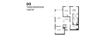 Three Bedroom D3 1283 SF - Paxton