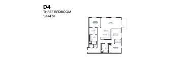 Three Bedroom D4 1334 SF - Paxton