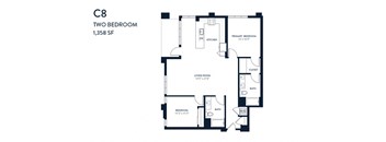 Two Bedroom C8 1358 SF - Resa Long Beach