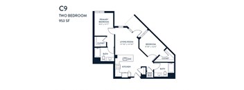 Two Bedroom C9 953 SF - Resa Long Beach