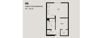 Urban One Bedroom U1 532-541 SF - Alba