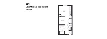 Urban One Bedroom U1 489 SF - Paxton