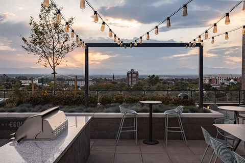 Grill with rooftop view