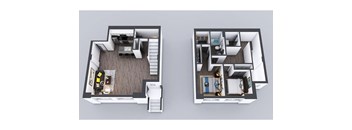 Two floor plan images of a house.