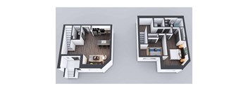 Two floor plan images of a house.