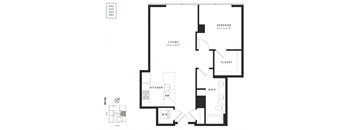 A black and white image of a floor plan for apartment number 4302.