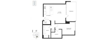 A black and white image of a floor plan for a house.