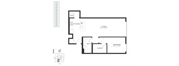A black and white image of a floor plan for a home.