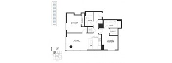 A black and white image of a floor plan for a house.