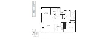 A black and white image of a floor plan for a house.
