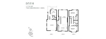 A floor plan for a two bedroom apartment with garage.