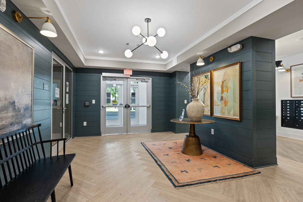 Ovata at Reedy Creek Senior Apartments in Charlotte NC entrance and mailroom