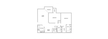 a floor plan of a house with a bedroom and a living room