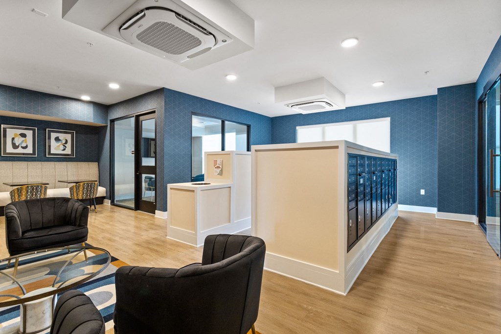 The lobby of Park View Greer Apartments in Greenville, SC with mailboxes