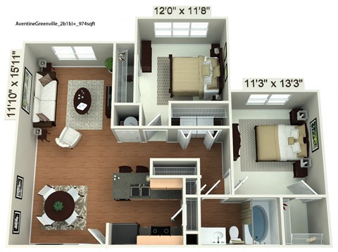 Aventine 2 Bedroom Apartment