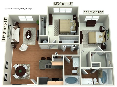 Aventine 2 Bedroom Apartment