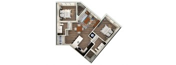 the sycamore floor plan  1 bedroom with 1 bath