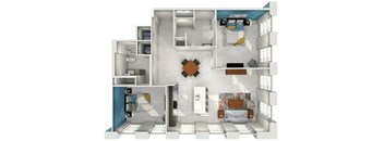 bedroom floor plan an open concept living room and dining room with a balcony
