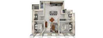 a floor plan of a house with a bedroom and a living room