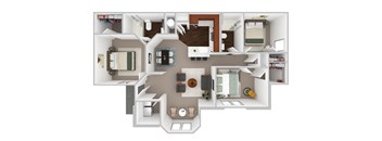 a1 floor plan  1 bedroom  1190 square feet  the grove