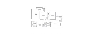 a floor plan of a house with a bedroom and a living room