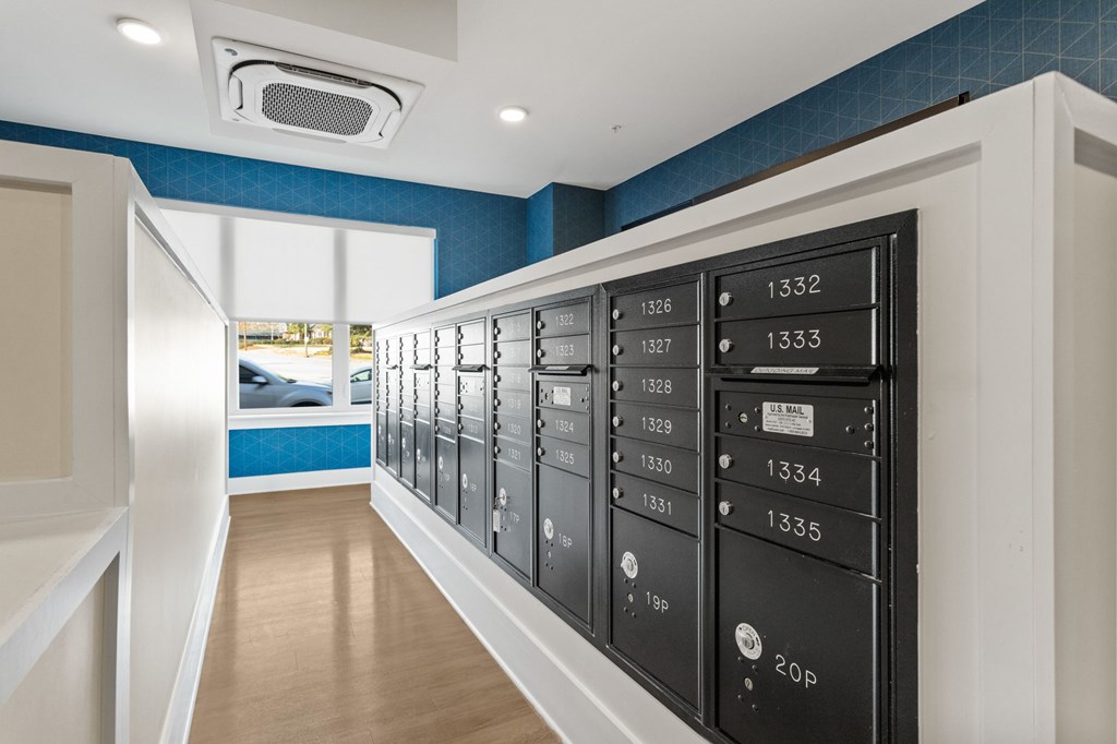Mail room with mailboxes in Park View Greer Apartments in Greer, SC
