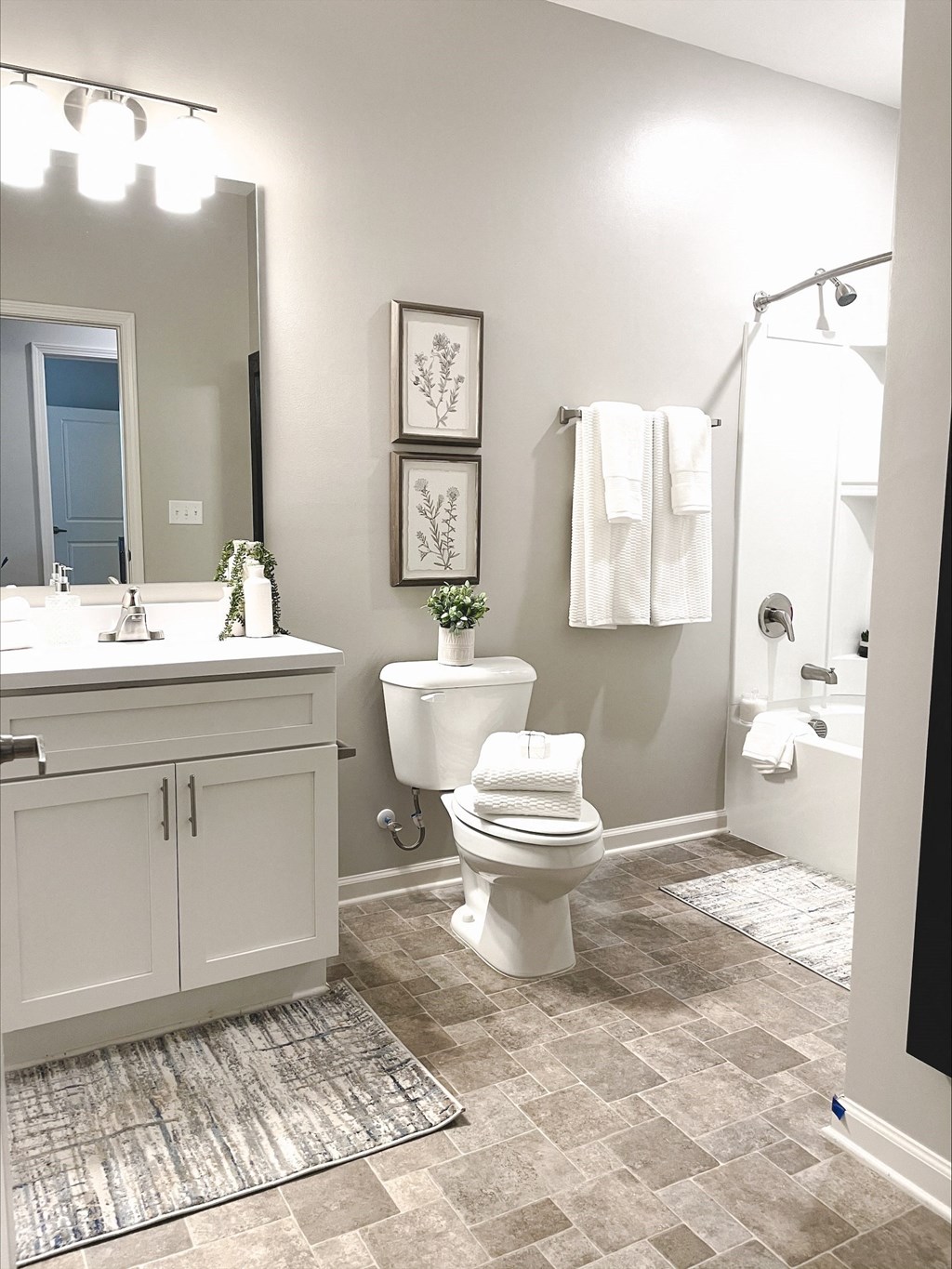 A bathroom in one of Peachtree Village’s apartments.