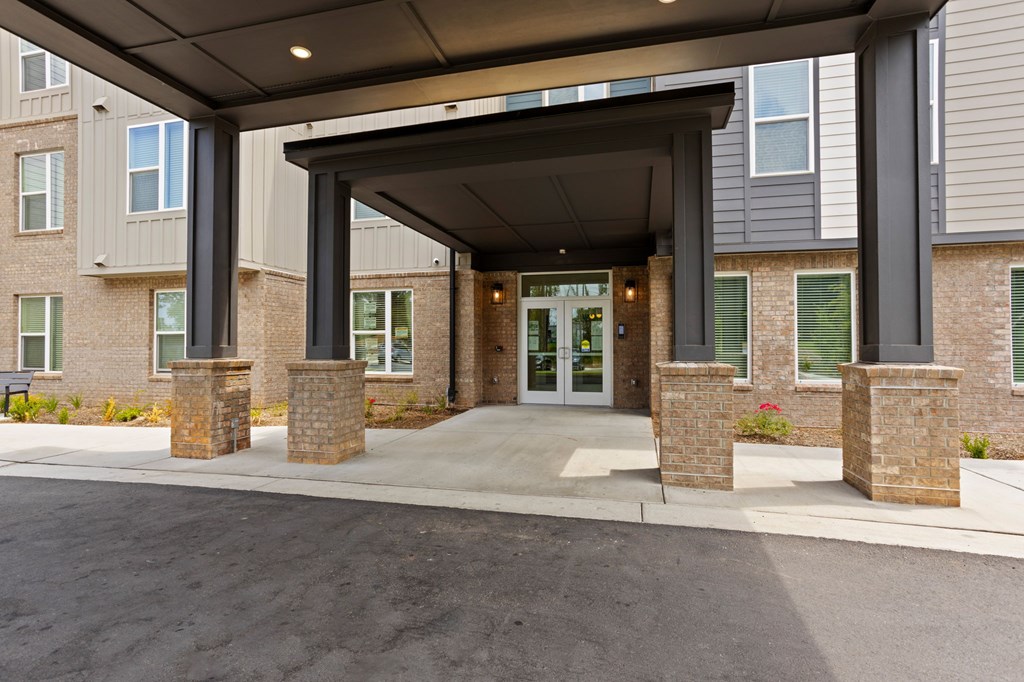 Ovata at Reedy Creek Senior Apartments in Charlotte NC covered entry drive