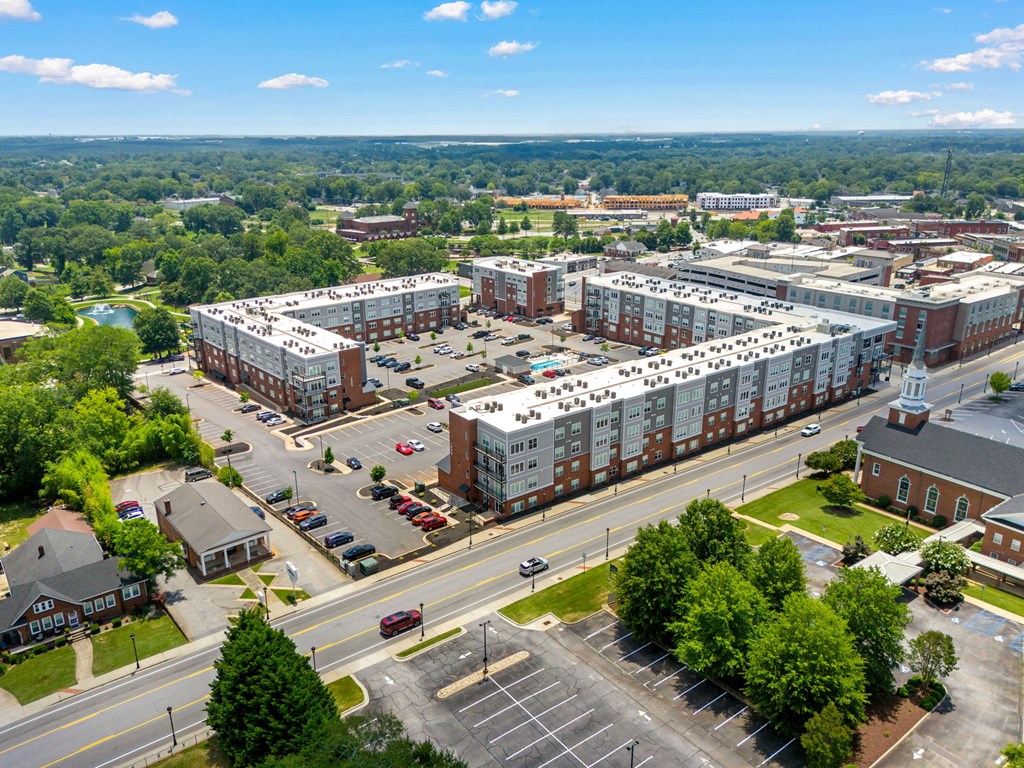 Overhead view of Park View Greer Apartments in Greer, SC.