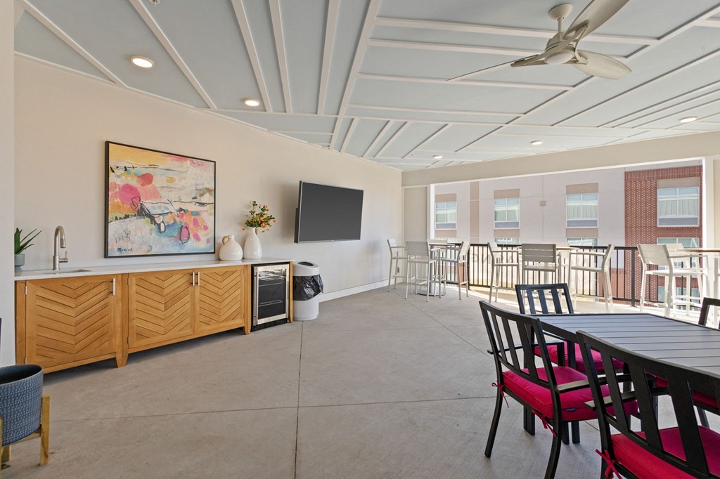 Outdoor patio in Park View Greer Apartments in Greer, SC