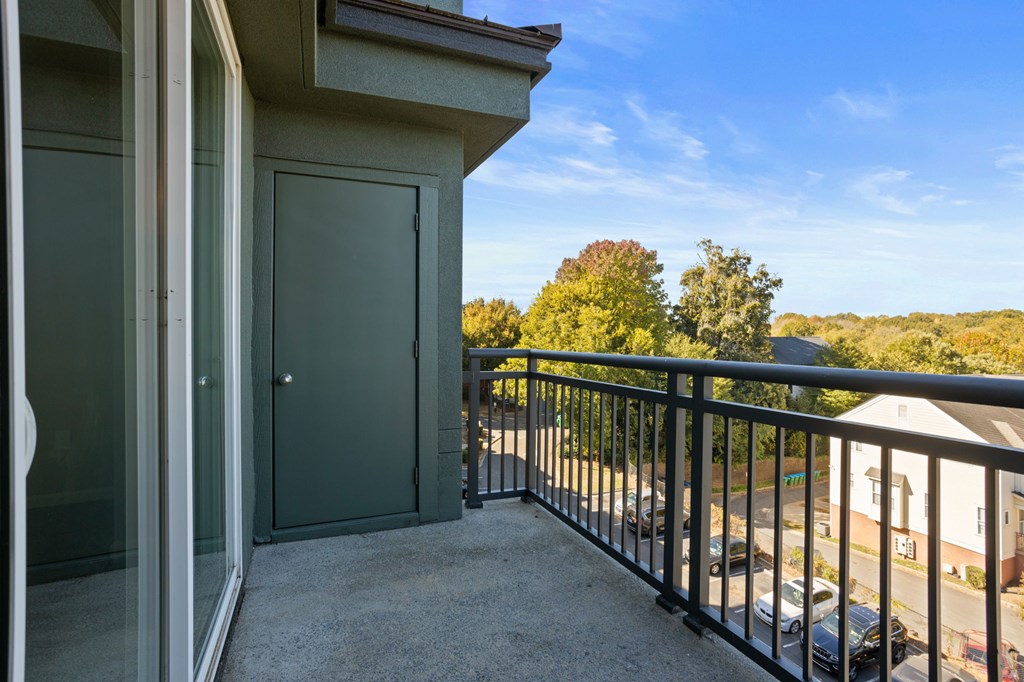 Flatiron West Trade Apartments balcony with sliding doors