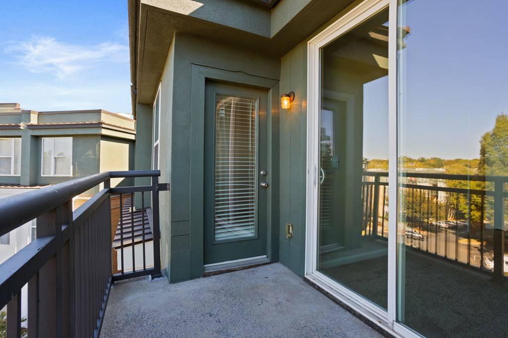 Flatiron West Trade Apartments balcony with sliding doors