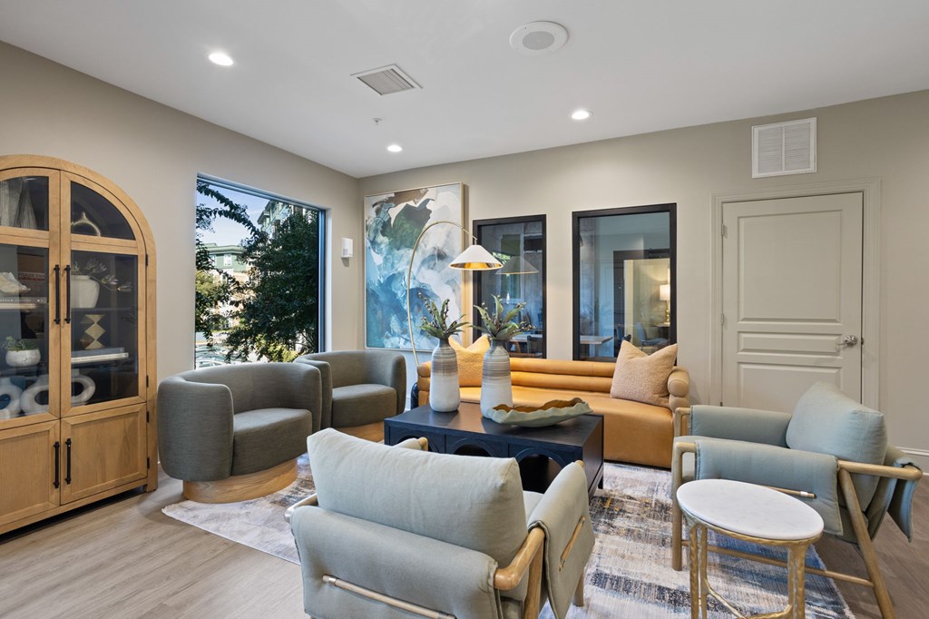 Flatiron West Trade Apartments leasing office community room