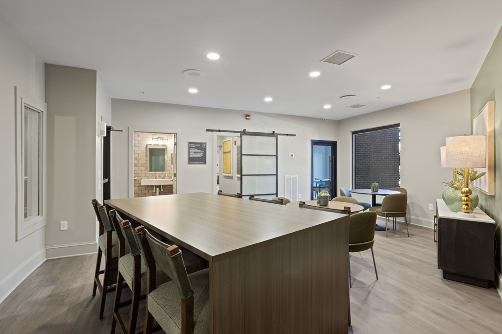 Flatiron West Trade Apartments leasing office community room