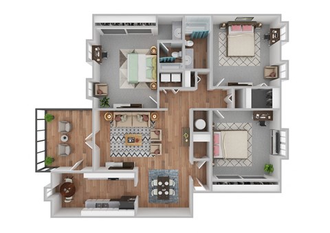 a floor plan of a house with a bedroom and a living room