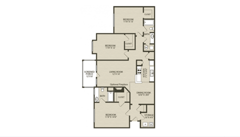 the icon floor plan  woodland commons apartments  670 sq ft