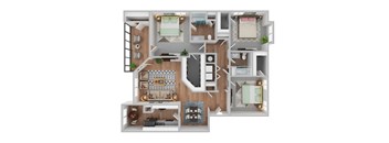 3 bedroom floor plan  the residences at