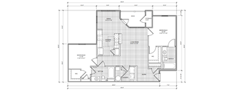 A black and white floor plan of a house with labeled rooms and dimensions.