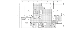 A black and white floor plan of a house with labeled rooms and dimensions.