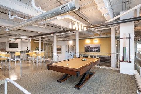 Converse Mill Lofts Apartments Recreation and Gaming Lounge with pool table